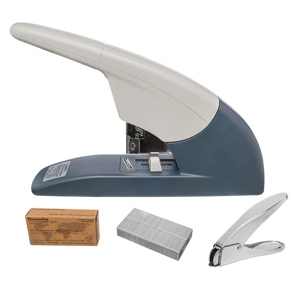 PowerForce 175 Heavy Duty Flat Clinch Office Stapler, 20 to 175 Sheets Using one Size 3/4" Leg-Length Staple, Includes 400 Staples and a Staple Remover