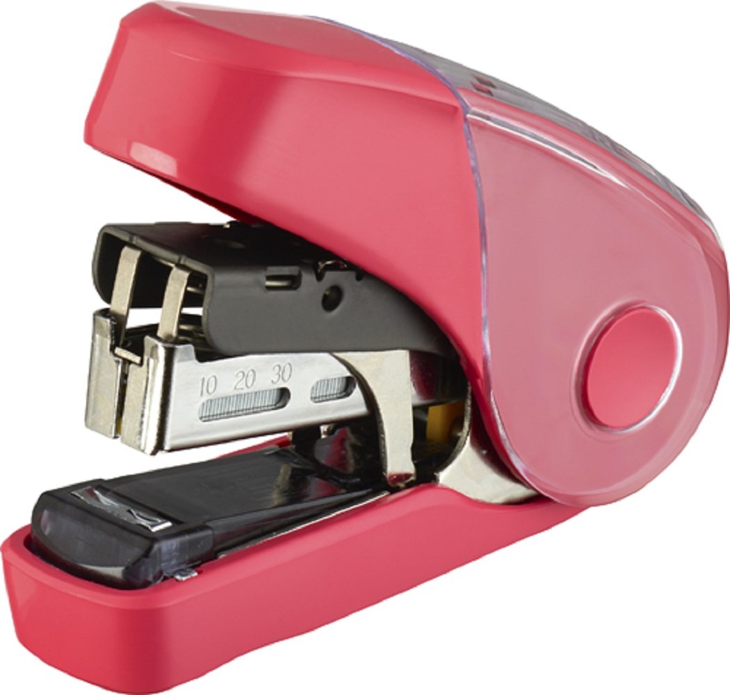Max HD-10FL3K/LG Sakuri-Flat Stapler, Holds 100 Spare Needles, Yellow-Green