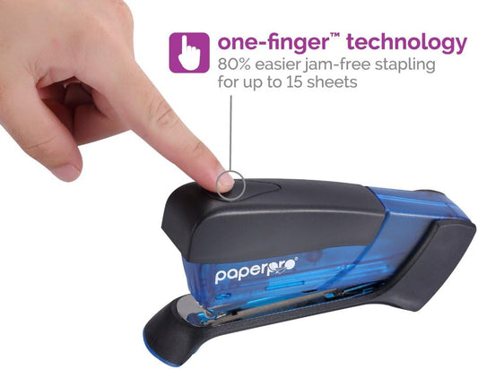 PaperPro Compact Classic Stapler, 15 Sheet, 80% Easier Stapling, Blue