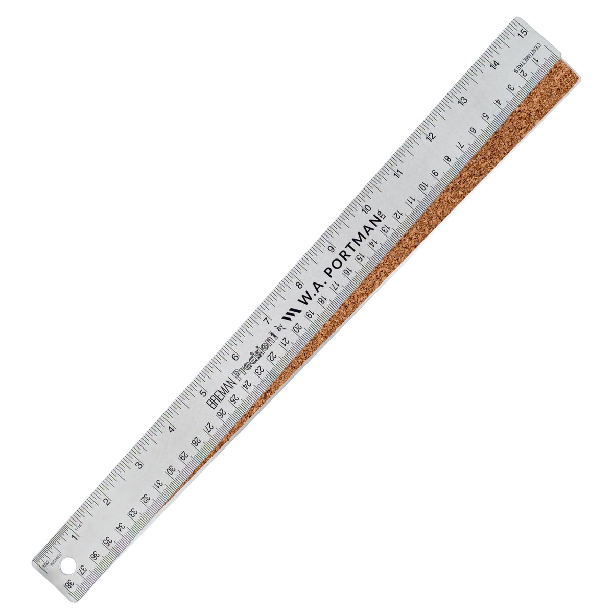 WA Portman Metal Ruler 12'', 10pc Corkback Stainless Steel, Metric Ruler