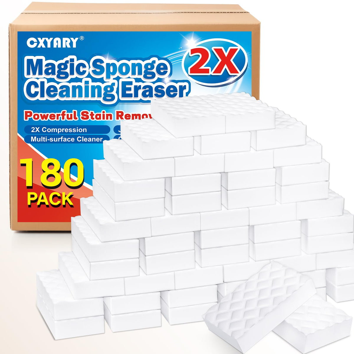 30 Pack 2X Magic Sponges Cleaning Eraser, Density Stronger Melamine Sponge