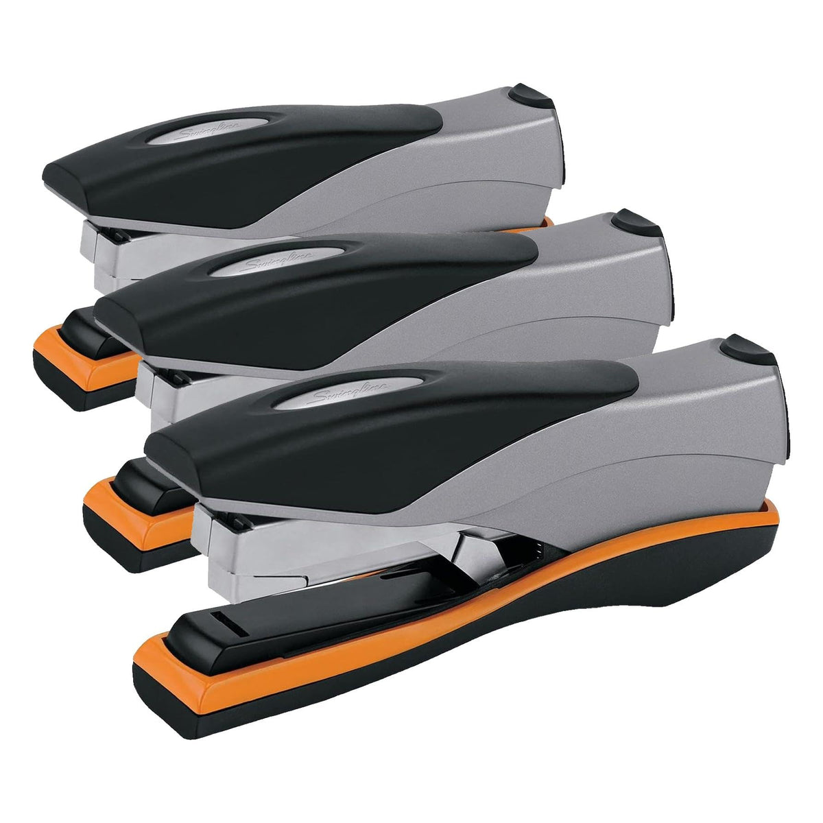 Swingline Stapler, 40 Sheet Capacity, Optima 40, Jam Free, Reduced Effort, Compact, Soft Grip, Metal, Orange, Silver and Black (87842)