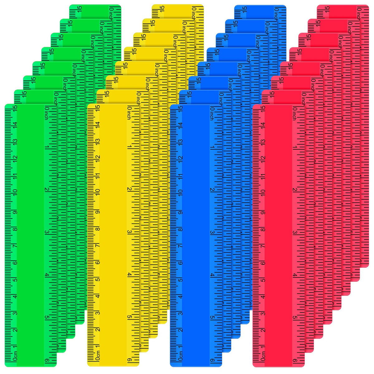 32 Pcs 6 Inch Small Rulers Bulk Plastic Mini Ruler for Kid Classroom School