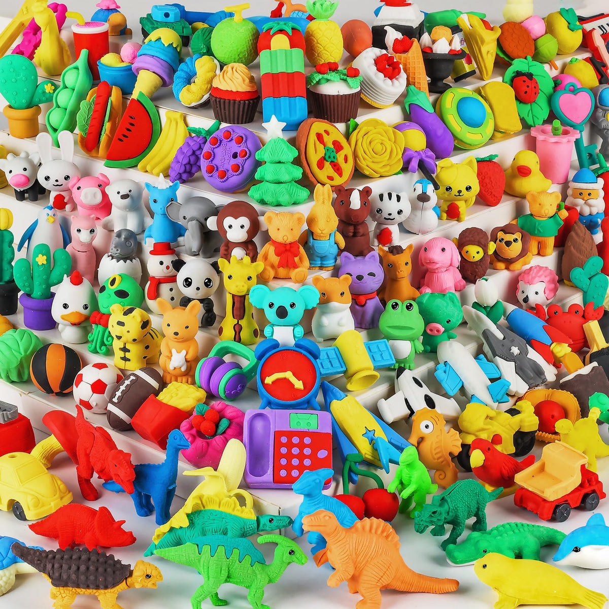 URSKYTOUS 60Pcs Animal Erasers Desk Pets for Kids,Classroom Prizes