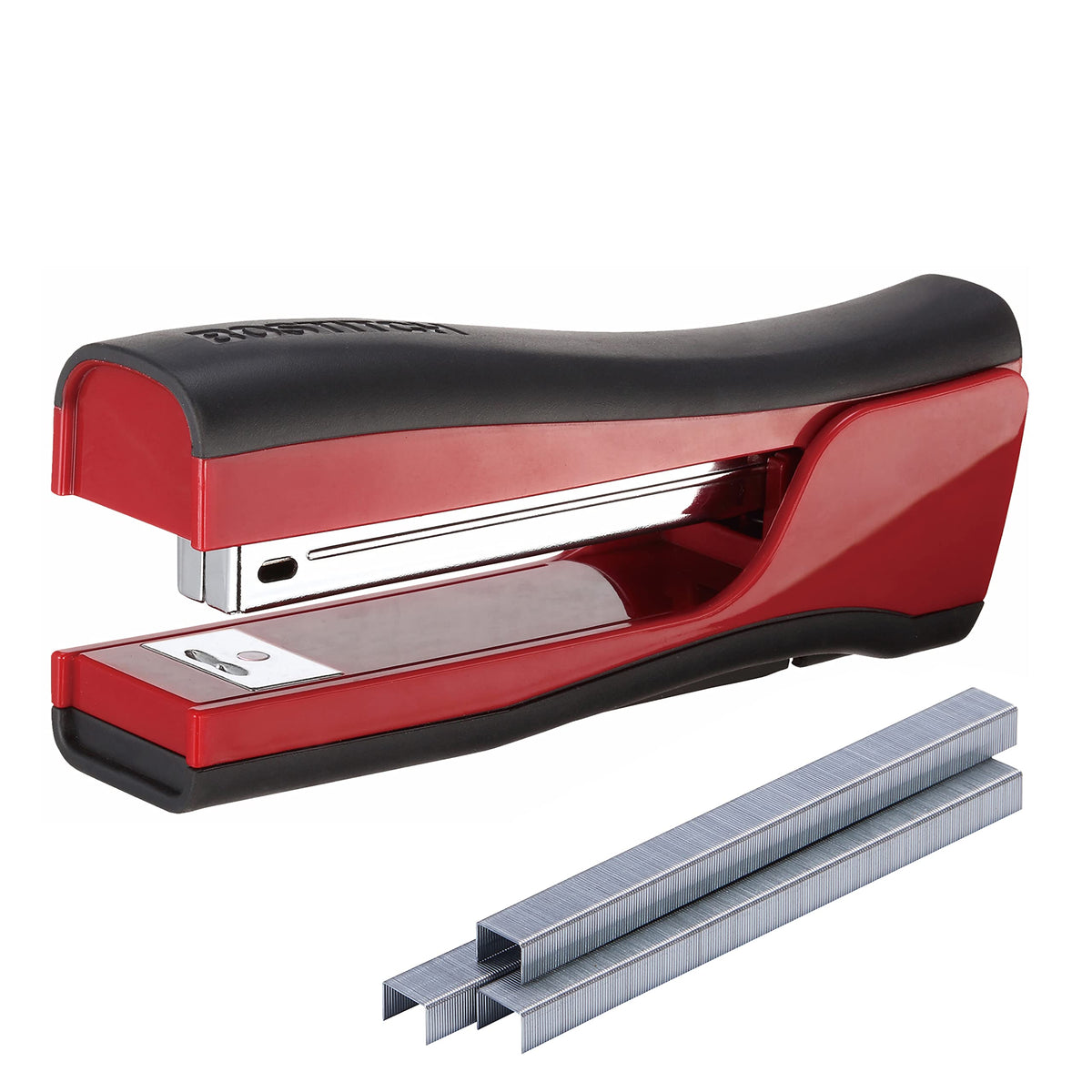 Bostitch Office Dynamo 4 in 1 Standup Stapler, Includes 420 Staples, 20 Sheet Capacity, Integrated Pencil Sharpener, Staple Remover & Staple Storage, Magenta