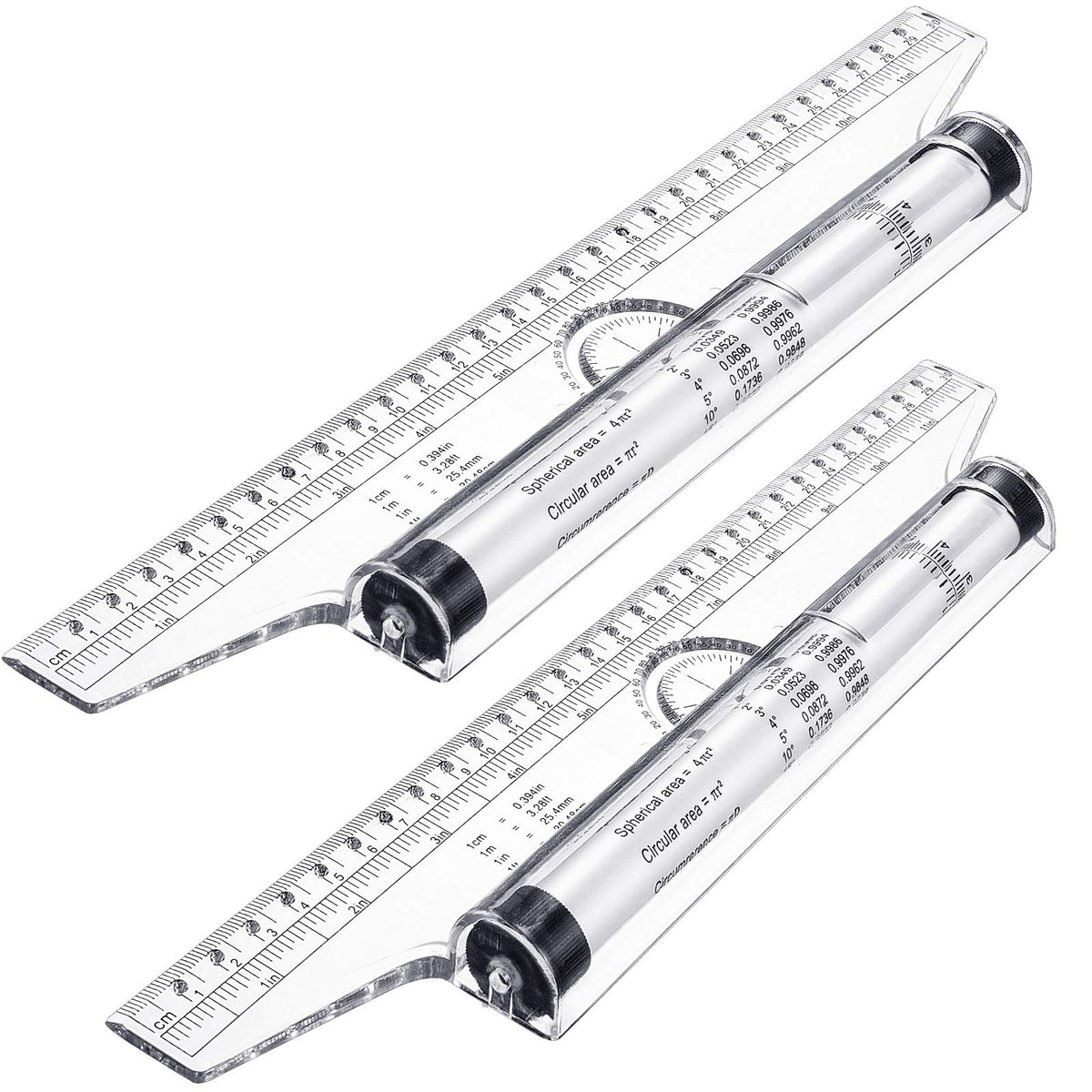 Frienda 2 Pieces Plastic Rolling Ruler Parallel Drafting,6 Inch, 12 Inch
