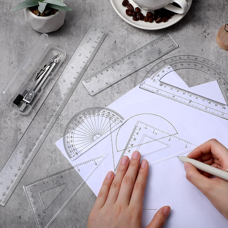Clear Metric & Inch Student Rulers