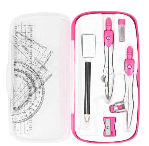 Vobou Math Geometry Sets 10 Pcs, Student Supplies Kit, for School (Black)