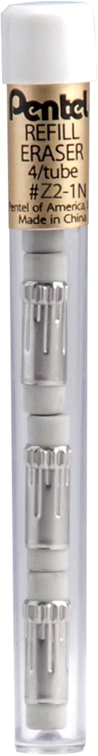 Pentel Mechanical Pencil Eraser Refills, 20 Erasers - 5 Tubes Per Pack, 4 Erasers Per Tube