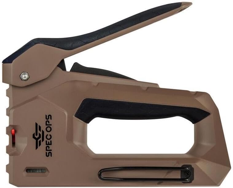 Spec Ops Tools Heavy Duty Staple Gun for Construction & Roofting, Reduced Effort, Compatible with 1/4" to 9/16" Staples and 18-Gauge Brads
