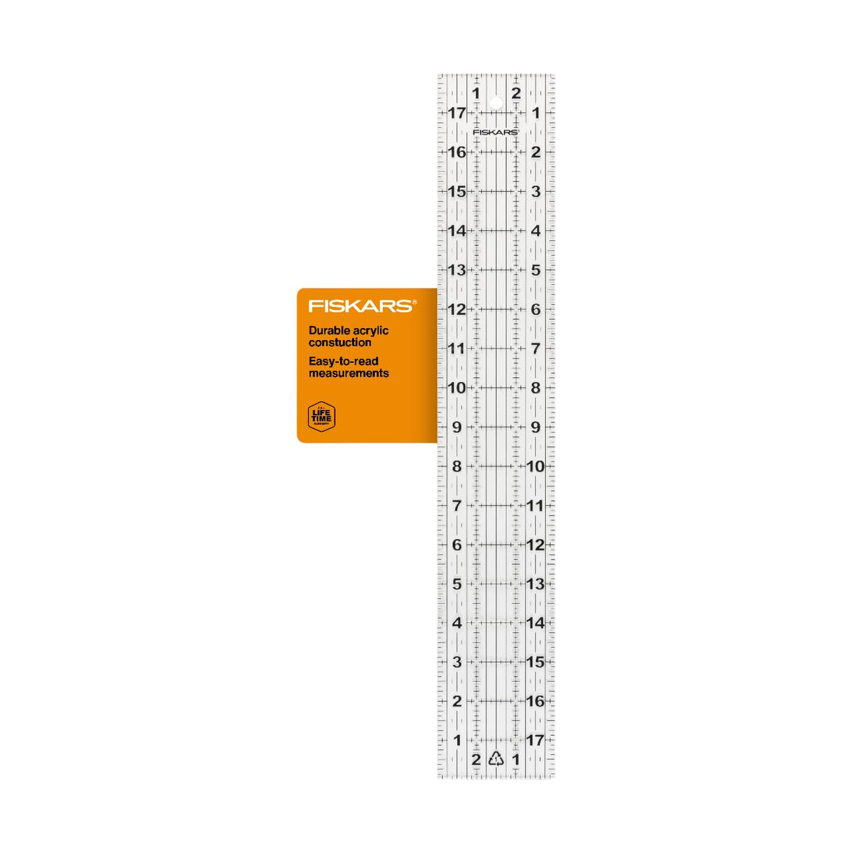 Fiskars 3-Piece Ruler & Connector Set, 6.5" x 6.5" & 6.5" x 24.5" Rulers