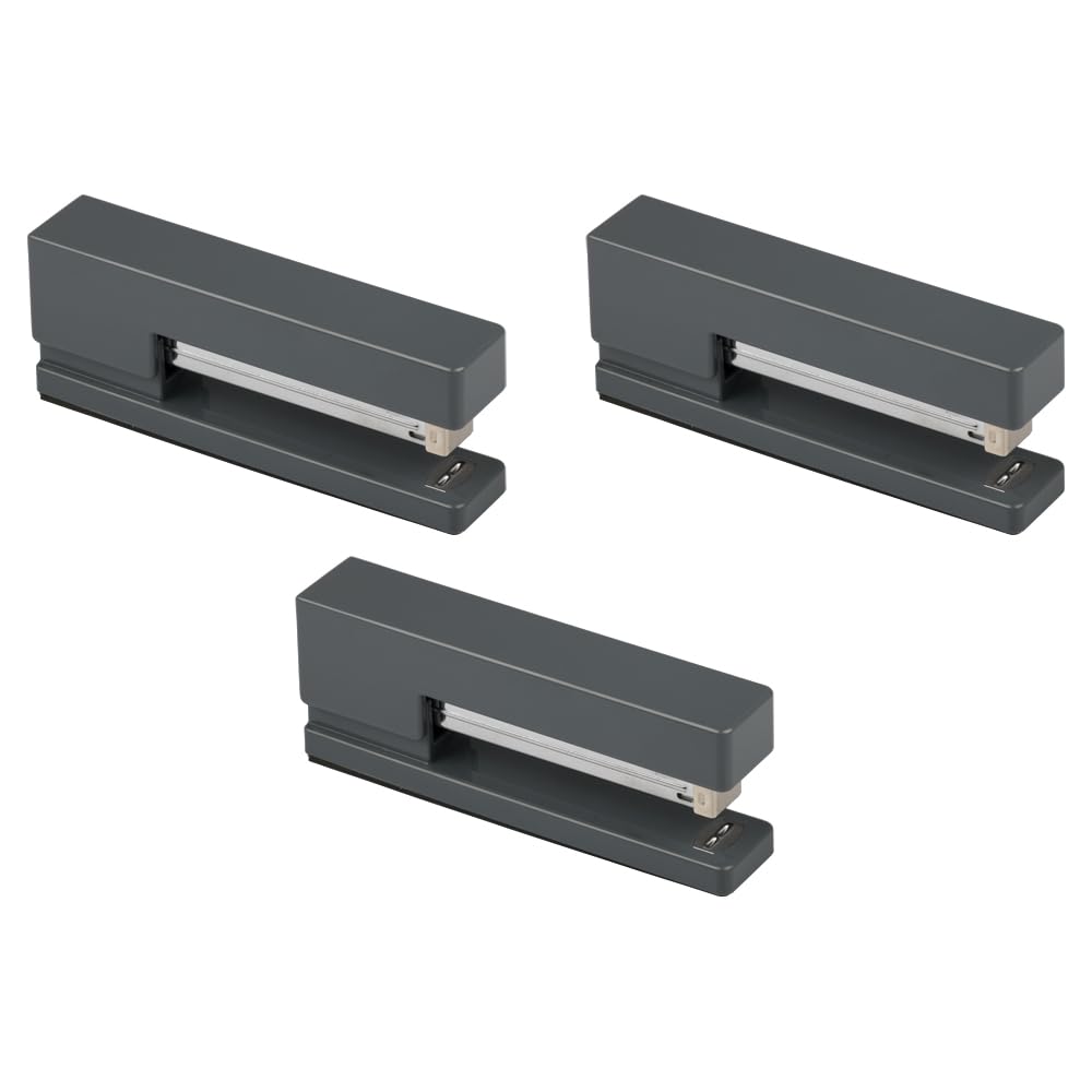 JAM PAPER Modern Desk Stapler - Gray - Sold Individually