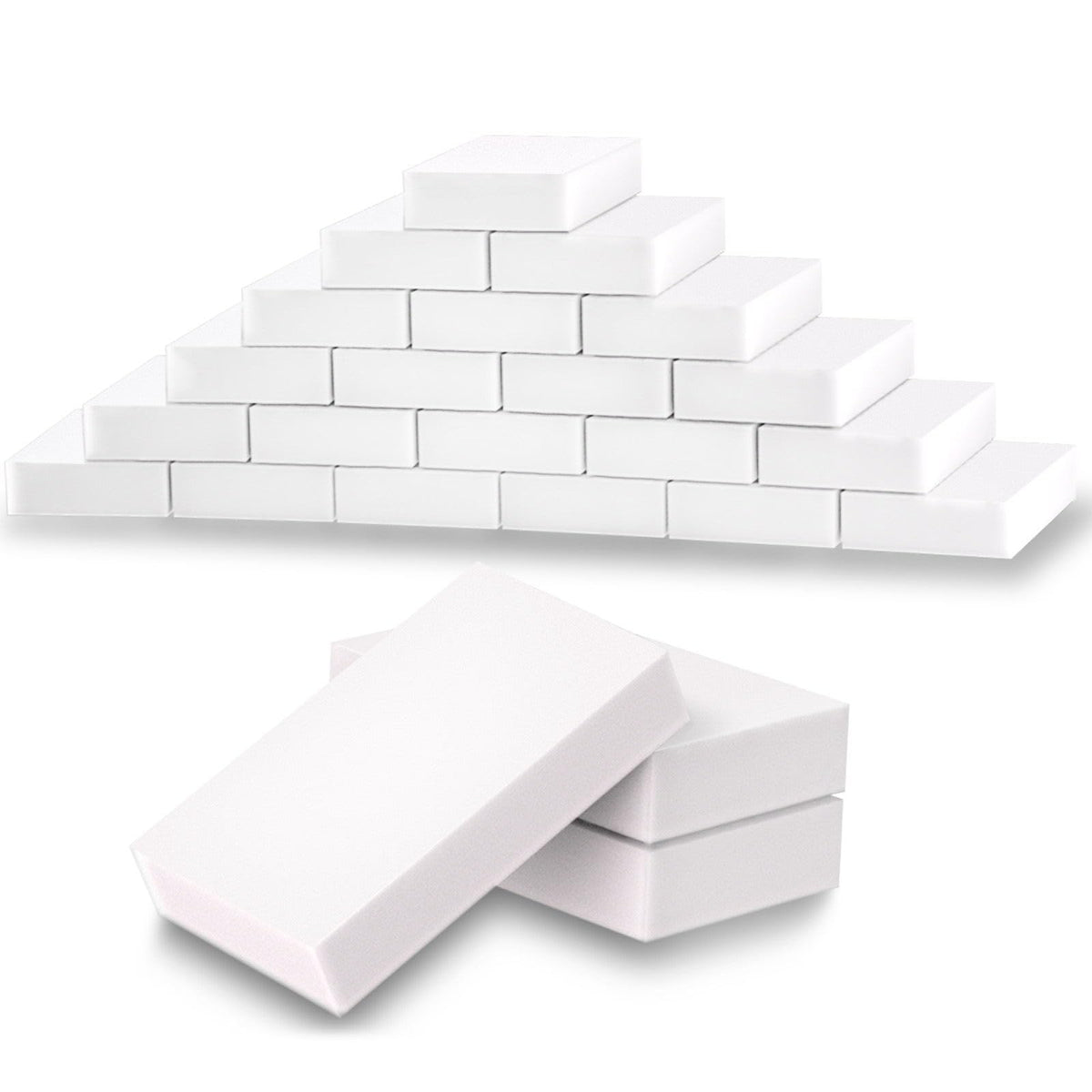 (50 Pack) Eraser Sponge SmilePowo Maigc Cleaning Sponge Eraser Melamine Sponges in Bulk Boat Eraser Multi Surface Scrubber Foam Cleaning Pads - Bathtub, Floor, Baseboard, Bathroom, Wall Cleaner