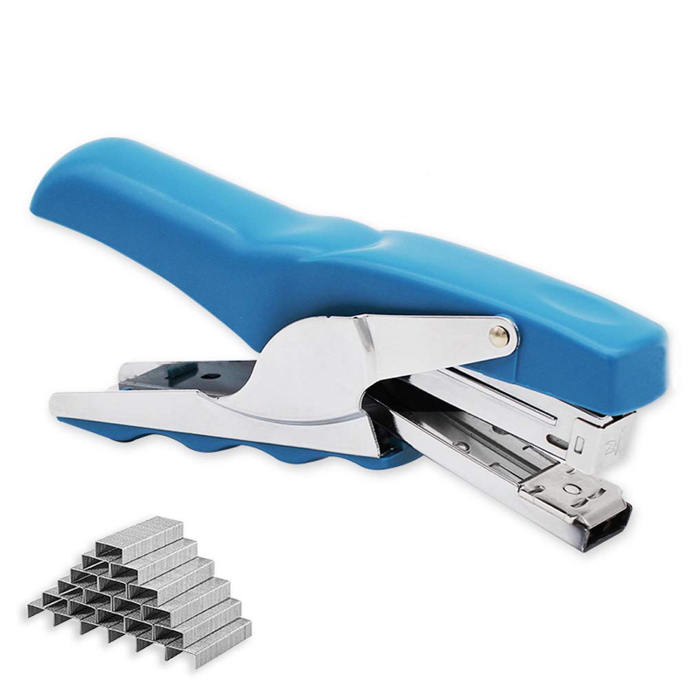 Stapler with 1000 Staples-Plier Stapler Save 60% Power,Good for Stapling at Home School or Warehouse (Black Plier Stapler)
