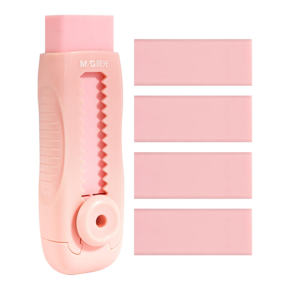 M&G 2+8 Retractable Erasers, Sliding Rubber Eraser Set, Pink Erasers