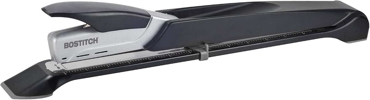 Bostitch Office Booklet Stapler - One Finger, No Effort, Spring Powered, Long Reach Stapler - Silver (1610)