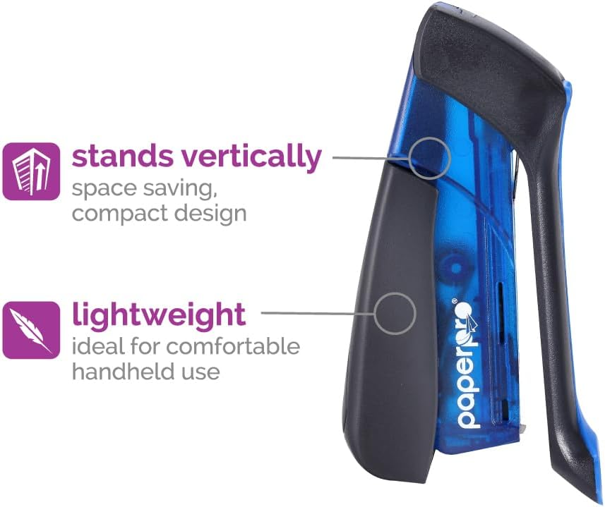PaperPro Compact Classic Stapler, 15 Sheet, 80% Easier Stapling, Blue