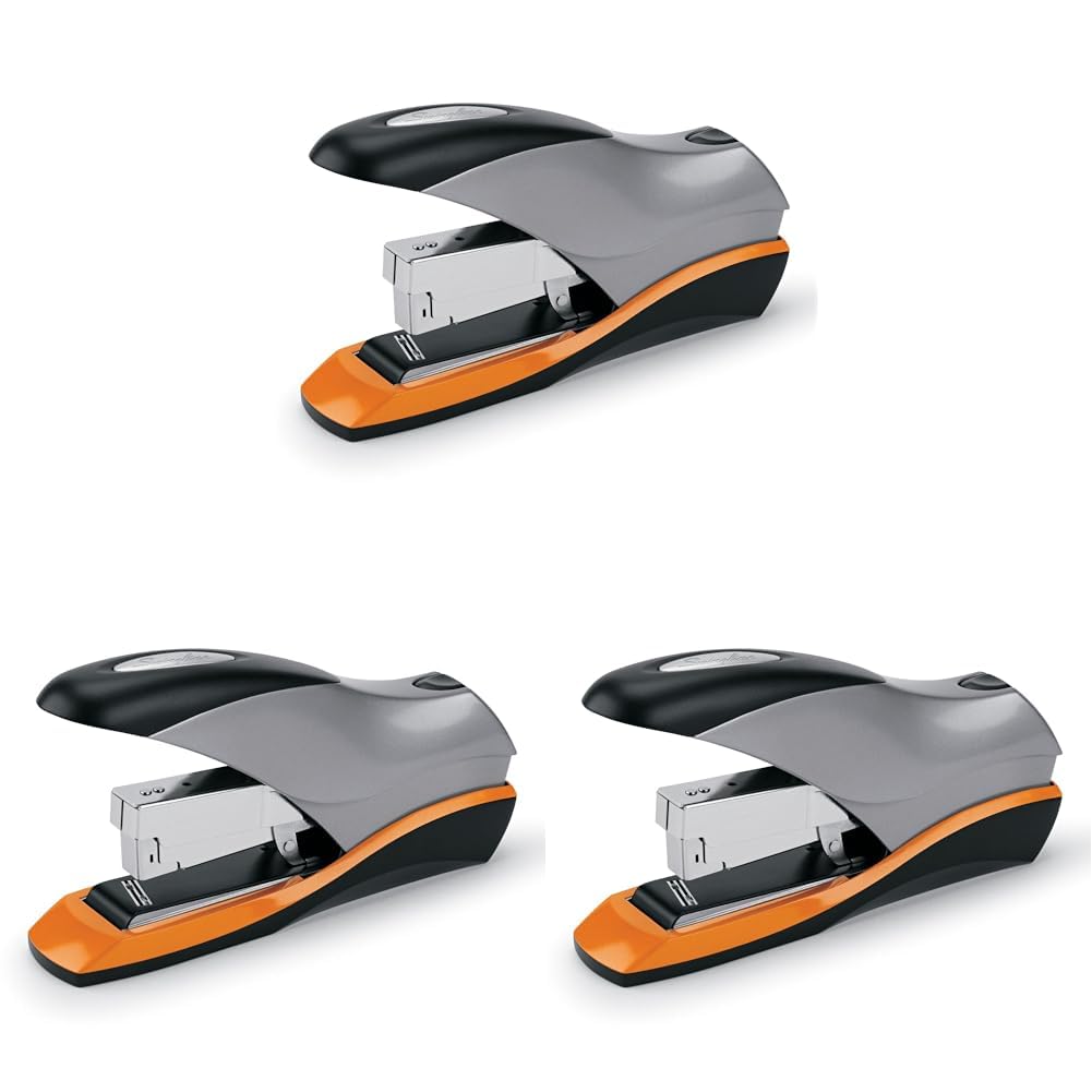 Swingline Stapler, 70 Sheet Capacity, Optima 70, Jam Free, Reduced Effort, Soft Grip, Metal, Silver/Black/Orange (87875)