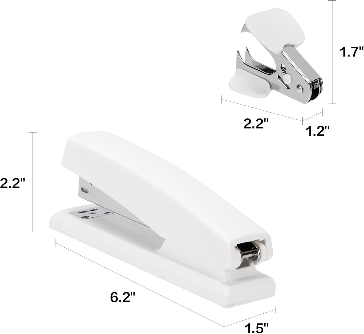 Deli Stapler, 2000 Staples and 2 Staple Removers, 2 Pack, White