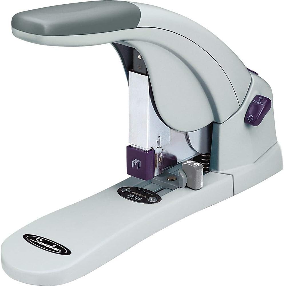 Swingline Heavy Duty Stapler, 120 Sheet Capacity, LightTouch, Jam Free, Reduced Effort, Anti-Microbial, Metal, Gray (90010)