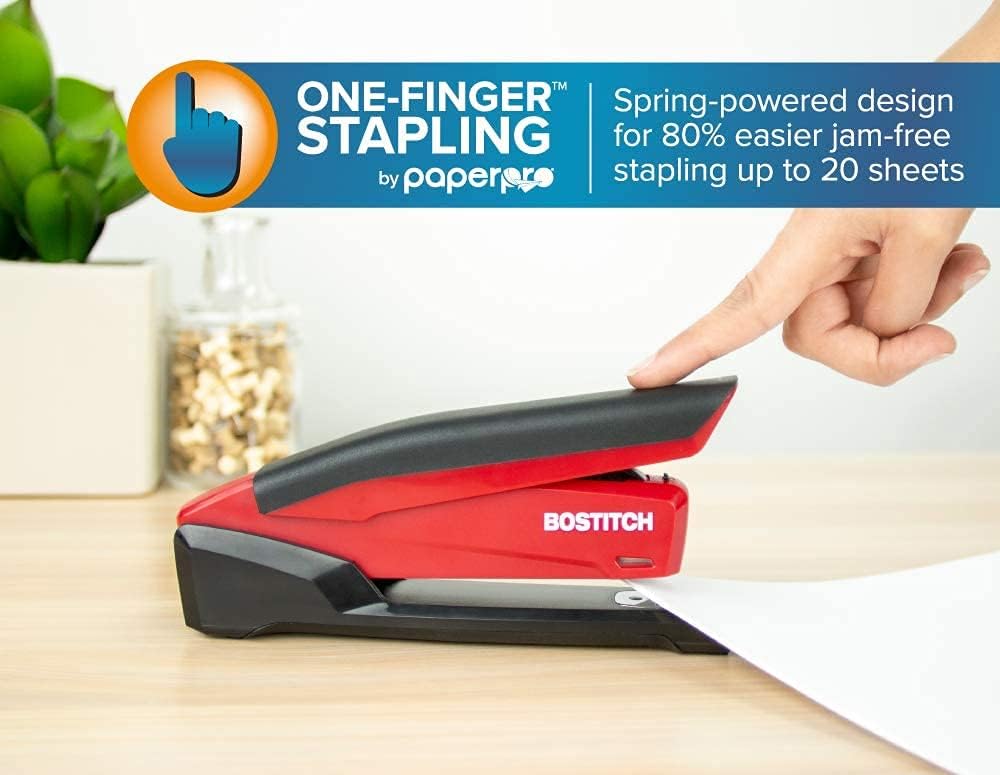 Bostitch Stapler - InPower, One Touch Heavy Duty Red Office Stapler