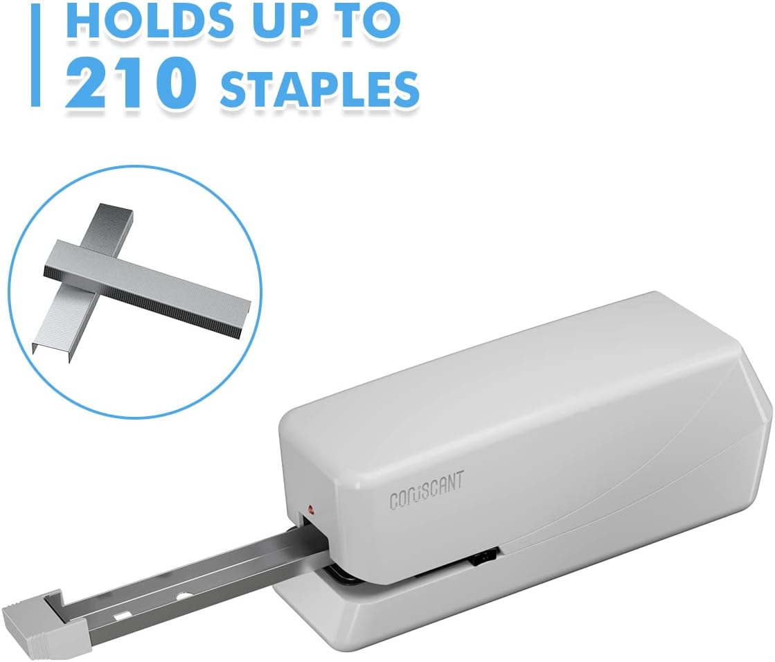 Coruscant Electric Stapler, Automatic Stapler, Heavy Duty，25 Sheet, Store 210 Staples，Includes 2000 Staples and 1 Staple Remover. Electric Desktop AC or Battery Powered for Home/Office Use