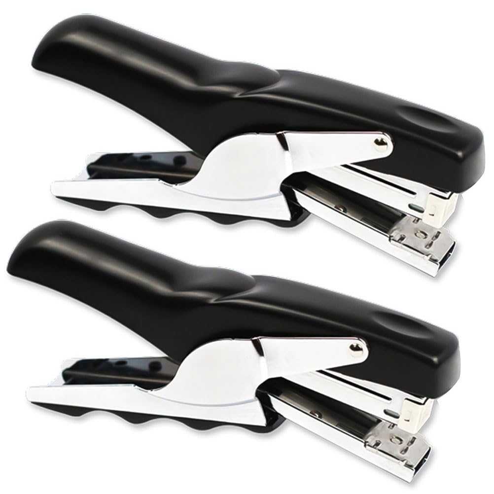 Stapler with 1000 Staples-Plier Stapler Save 60% Power,Good for Stapling at Home School or Warehouse (Black Plier Stapler)