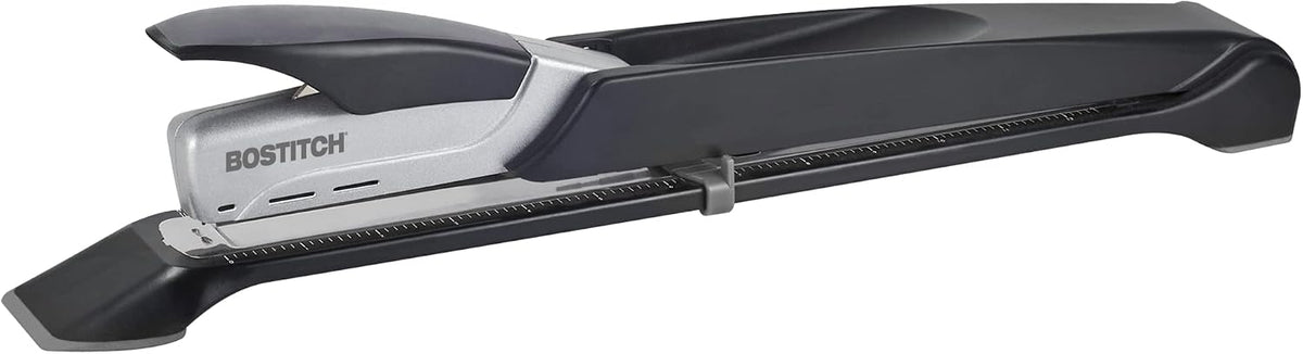 Bostitch Office Booklet Stapler - One Finger, No Effort, Spring Powered, Long Reach Stapler - Silver (1610)