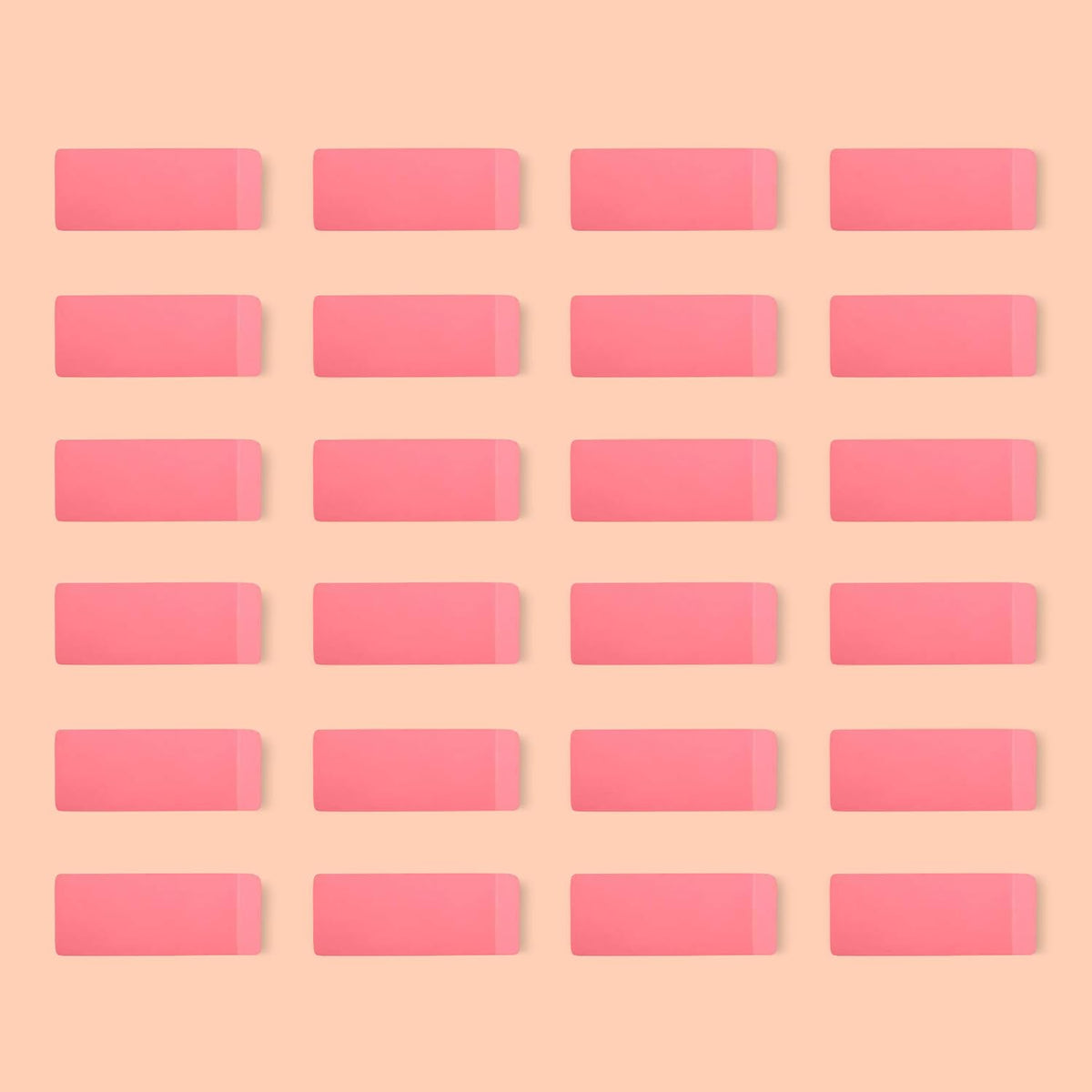 Amazon Basics Rectangular Erasers for School and Office, Pink, Art Eraser for Drawing, Stationery Supplies, 24 Count