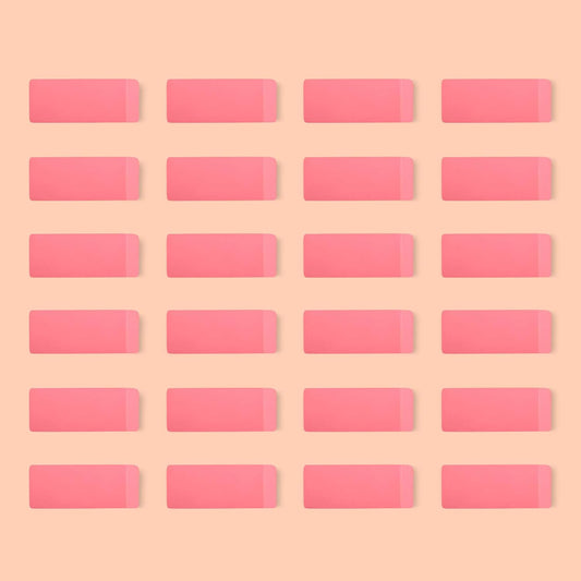 Amazon Basics Rectangular Erasers for School and Office, Pink, Art Eraser for Drawing, Stationery Supplies, 24 Count