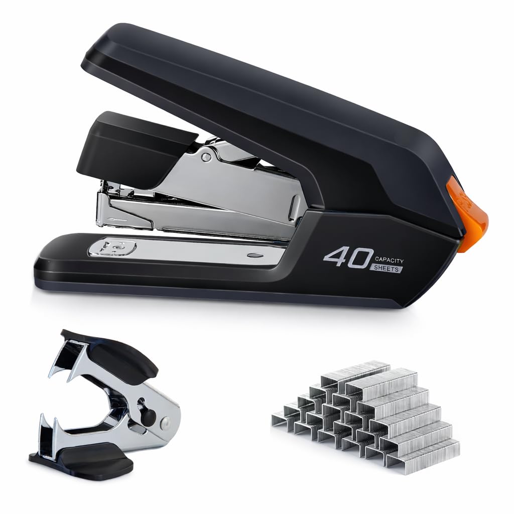 Leven Effortless Desktop Stapler, 40 Sheet Capacity, One Finger Stapling