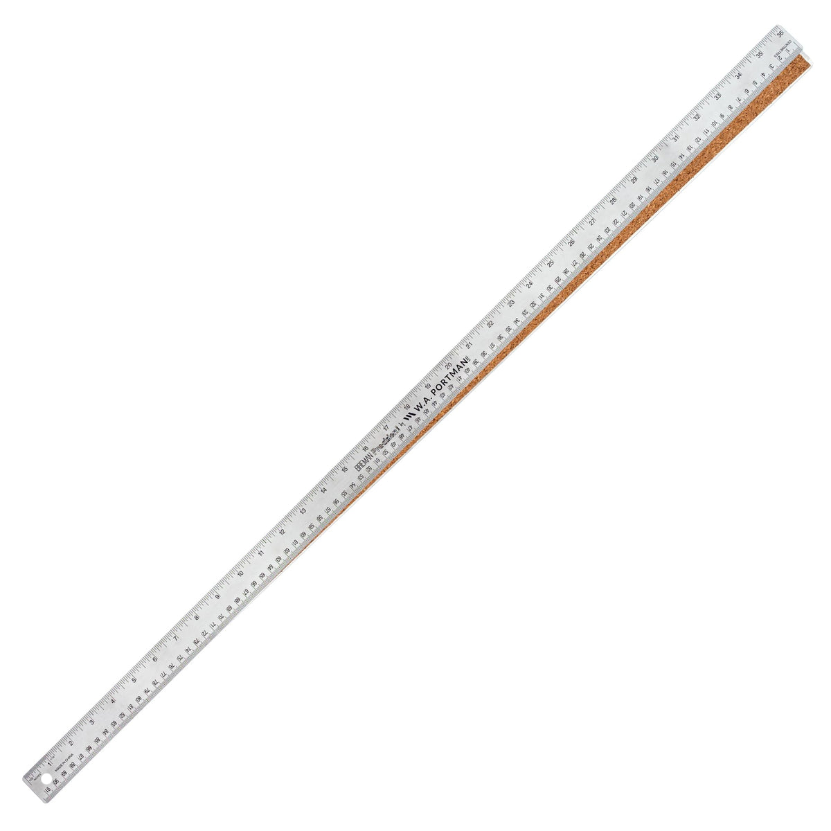 WA Portman Metal Ruler 12'', 10pc Corkback Stainless Steel, Metric Ruler