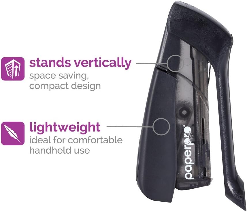 PaperPro Compact Classic Stapler, 15 Sheet, 80% Easier Stapling, Black
