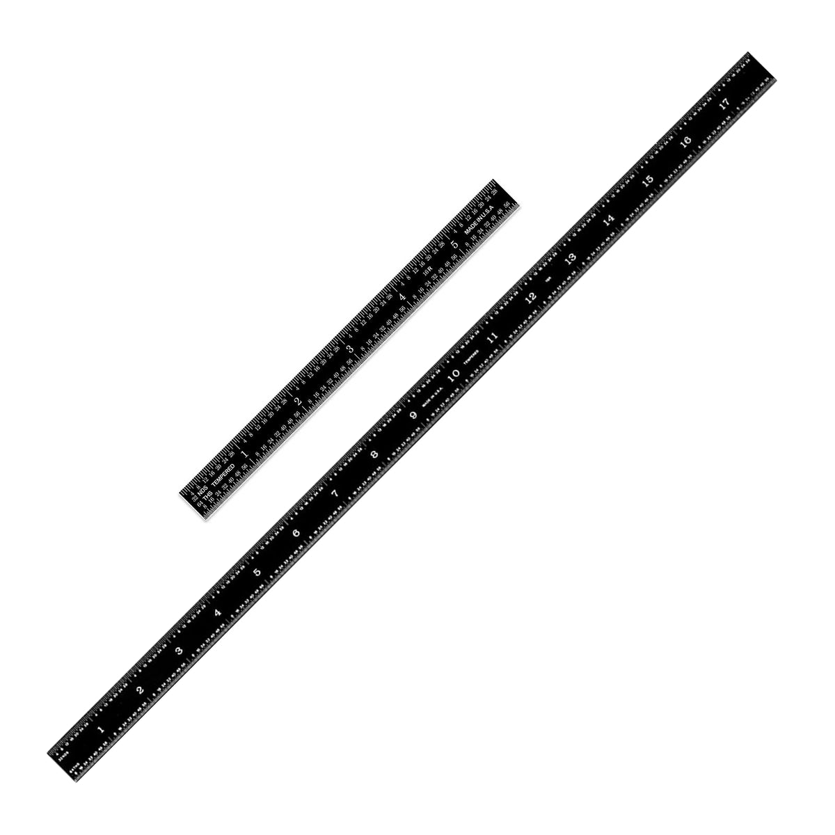 PEC Tools Stainless Steel Ruler Set (6"+12"), High-Contrast Machinist Ruler with Markings 1/32", 1/64", 1/50" and 1/100", Made in USA