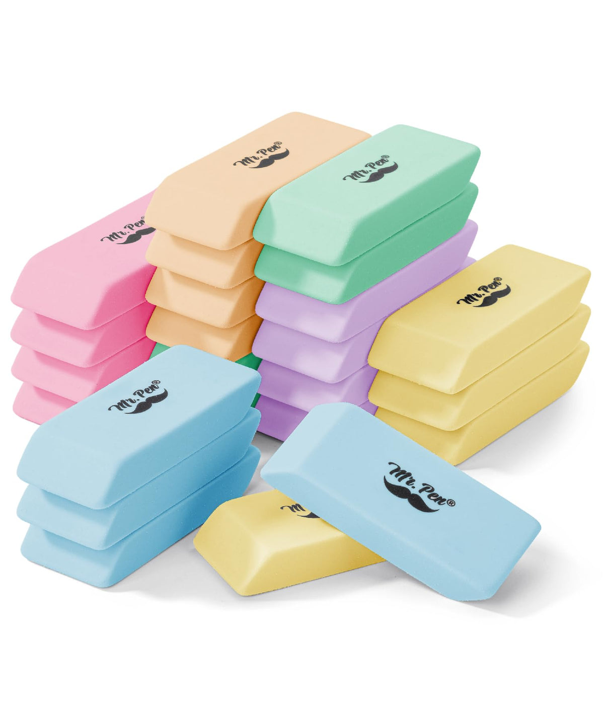 Mr. Pen- Pink Pencil Eraser Bulk, 48 Pack