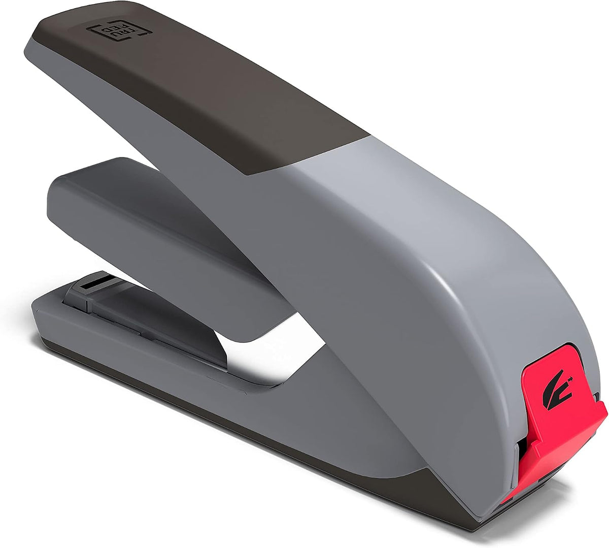 TRU RED One‑Touch DX‑4 Desktop Stapler, 30‑Sheet Capacity, Black/Gray – Low‑Force Stapler with Non‑Slip Grip