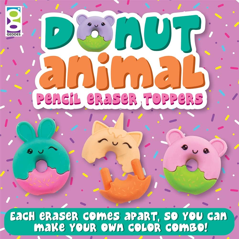 Raymond Geddes Donut Pencil Top Erasers (Pack of 48)