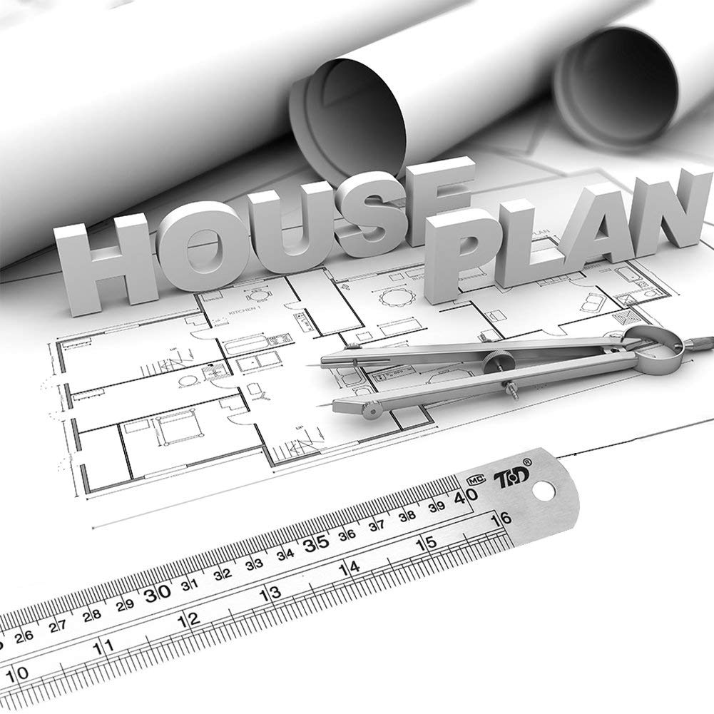 ZZTX Metal Ruler 6 Inch 12 Inch 16 Inch Stainless Steel 3 Pack