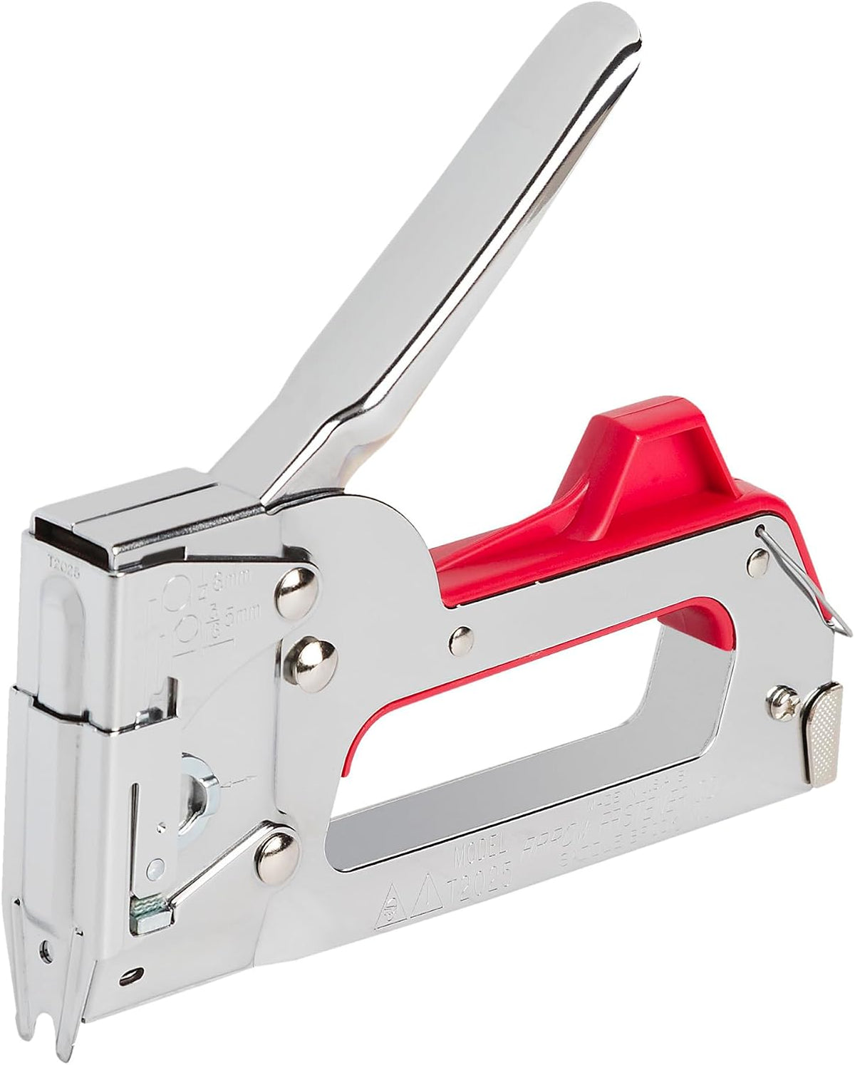 Arrow T2025 2-In-1 Staple Gun and Wire Tacker for Upholstery, Crafts and Low Voltage Wiring, Fits 3/8”, 7/16", or 9/16” Round Crown