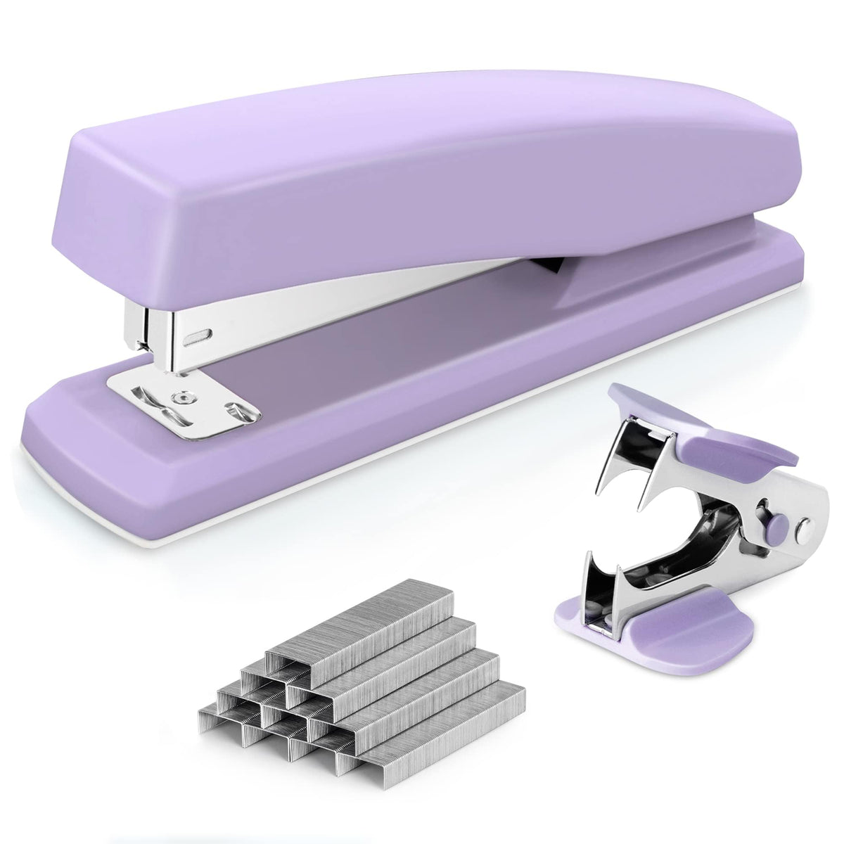 Deli Stapler, 2000 Staples and 2 Staple Removers, 2 Pack, White