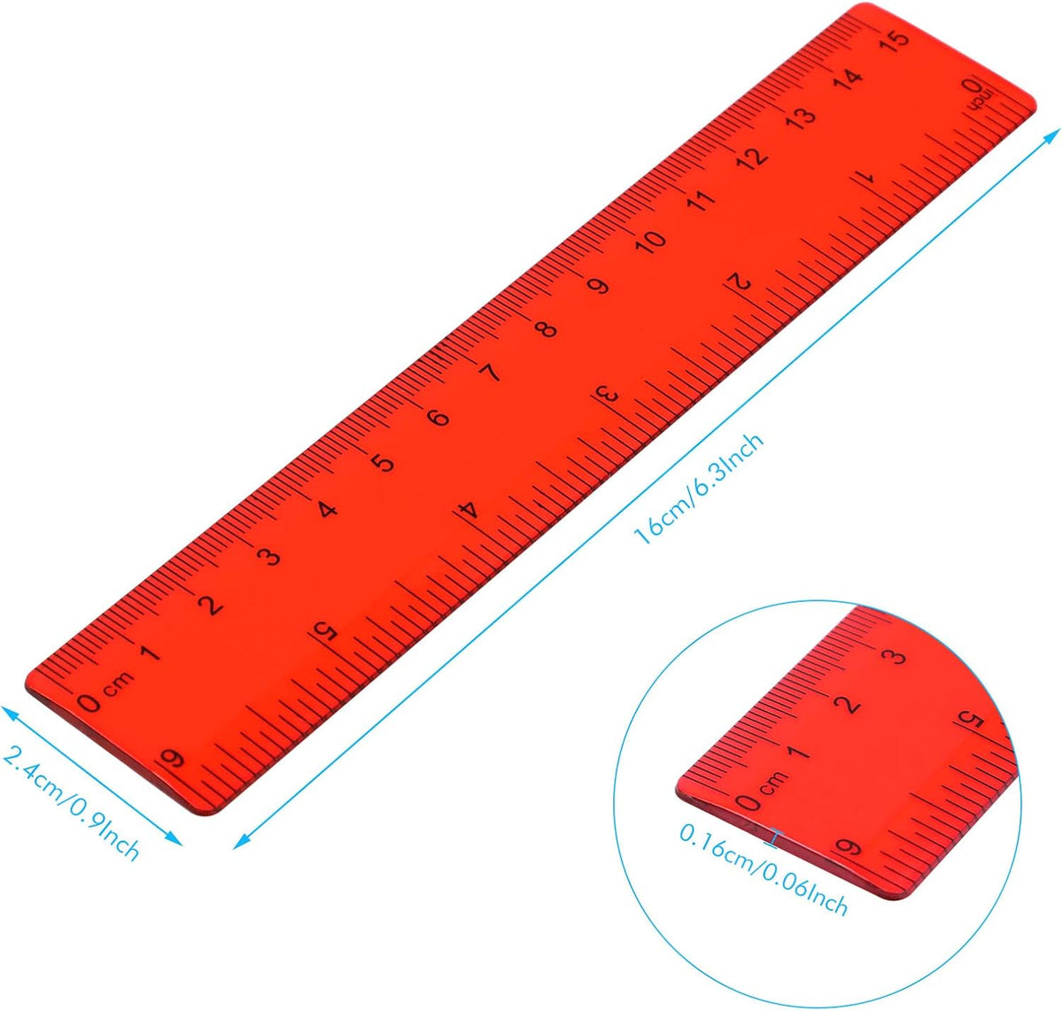 Zonon 50 Pcs 6''/12'' Plastic Rulers Bulk Flexible Straight