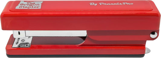 The Oregon Stapler, Built in USA, Built-in Staple Remover, Staples 2 to 25 Sheets, Includes Box of 1,250 "Powerhouse Standard 26/6 Staples, for Home, School or Office, Red