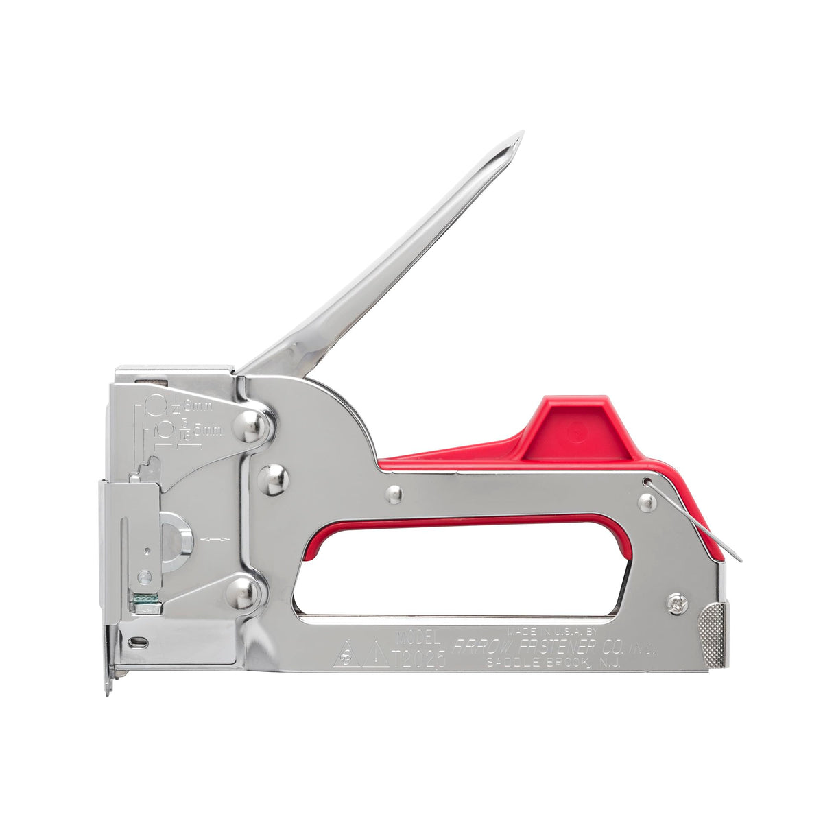 Arrow T2025 2-In-1 Staple Gun and Wire Tacker for Upholstery, Crafts and Low Voltage Wiring, Fits 3/8”, 7/16", or 9/16” Round Crown