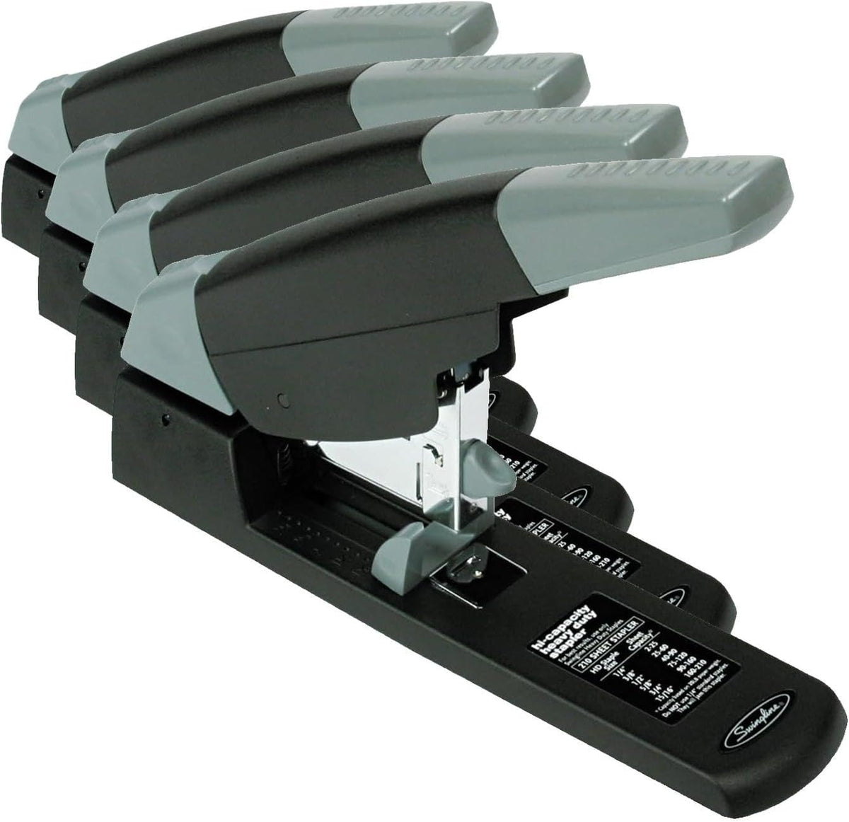 Swingline Heavy Duty Stapler, 120 Sheet Capacity, LightTouch, Jam Free, Reduced Effort, Anti-Microbial, Metal, Gray (90010)