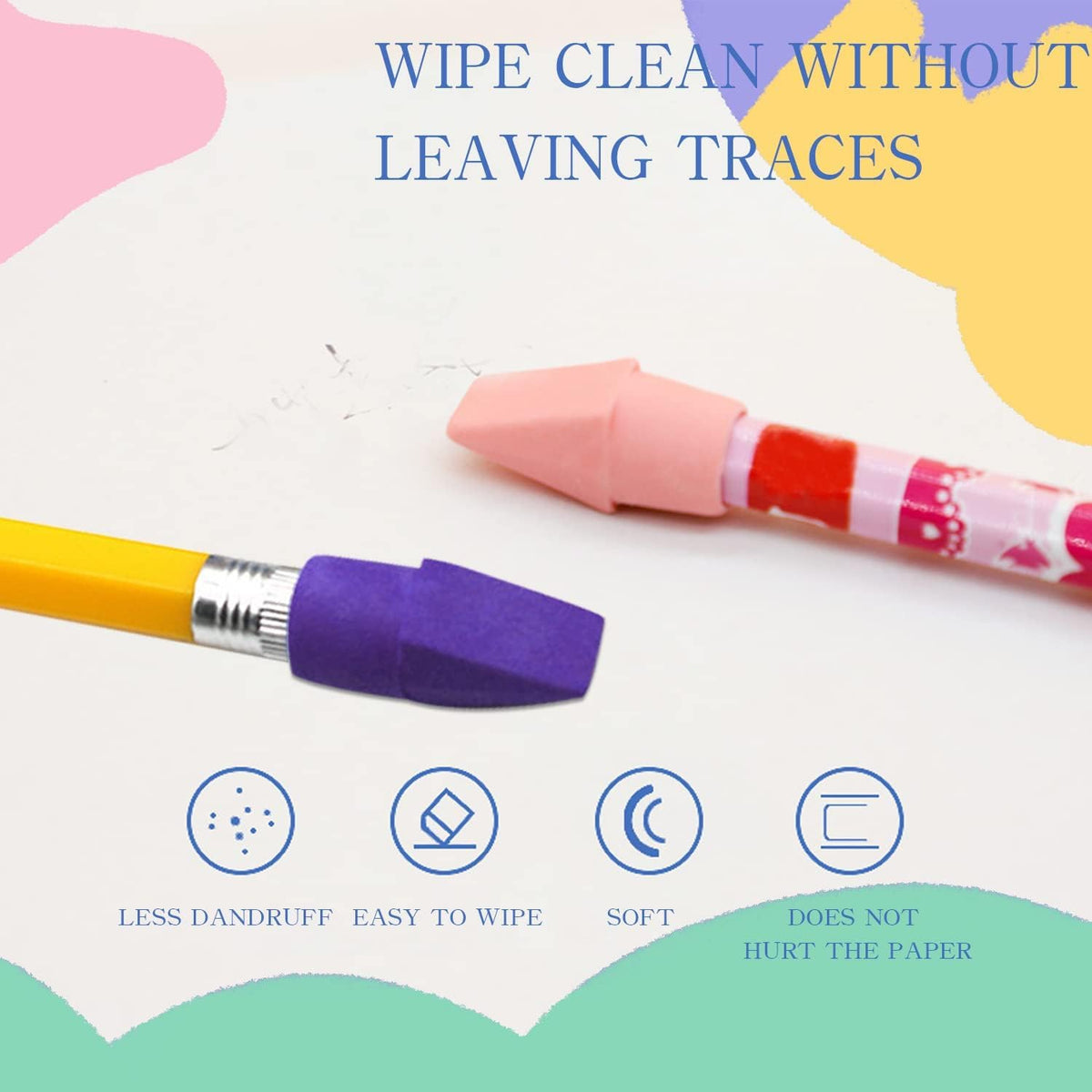 PRALB- 400 Pack Pencil Top Erasers, Latex-Free, Caps for Pencils