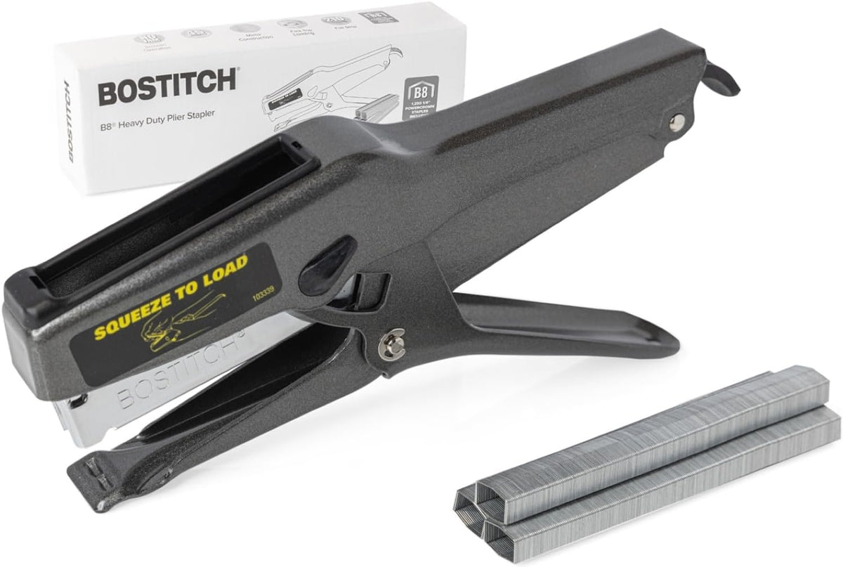 Bostitch Office B8 Plier Heavy Duty Stapler with 1250 1/4" Staples