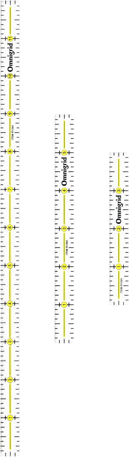 Omnigrid Marking Ruler Trio Set with Lengths 4", 6", 12"