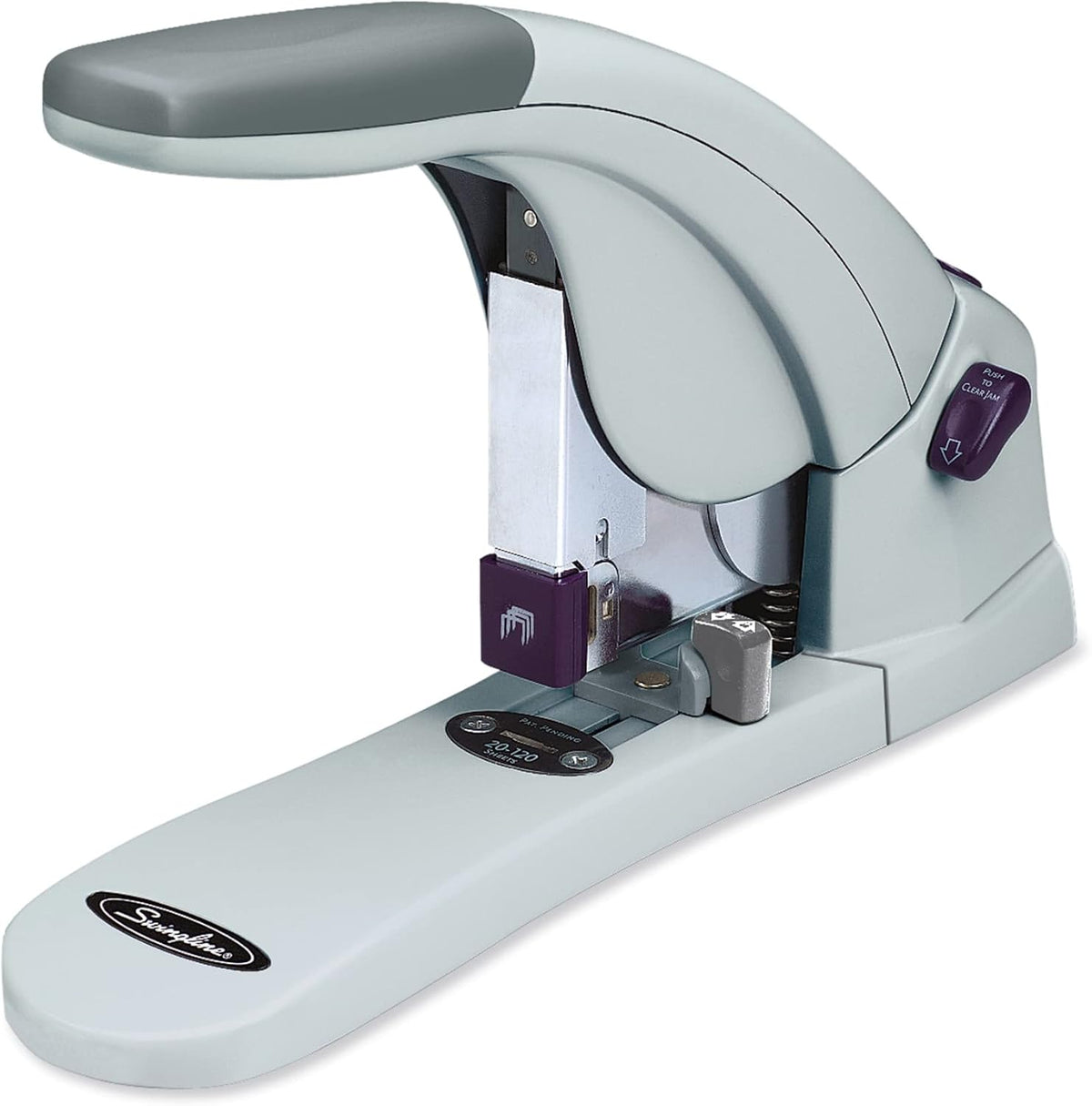 Swingline Heavy Duty Stapler, 120 Sheet Capacity, LightTouch, Jam Free, Reduced Effort, Anti-Microbial, Metal, Gray (90010)