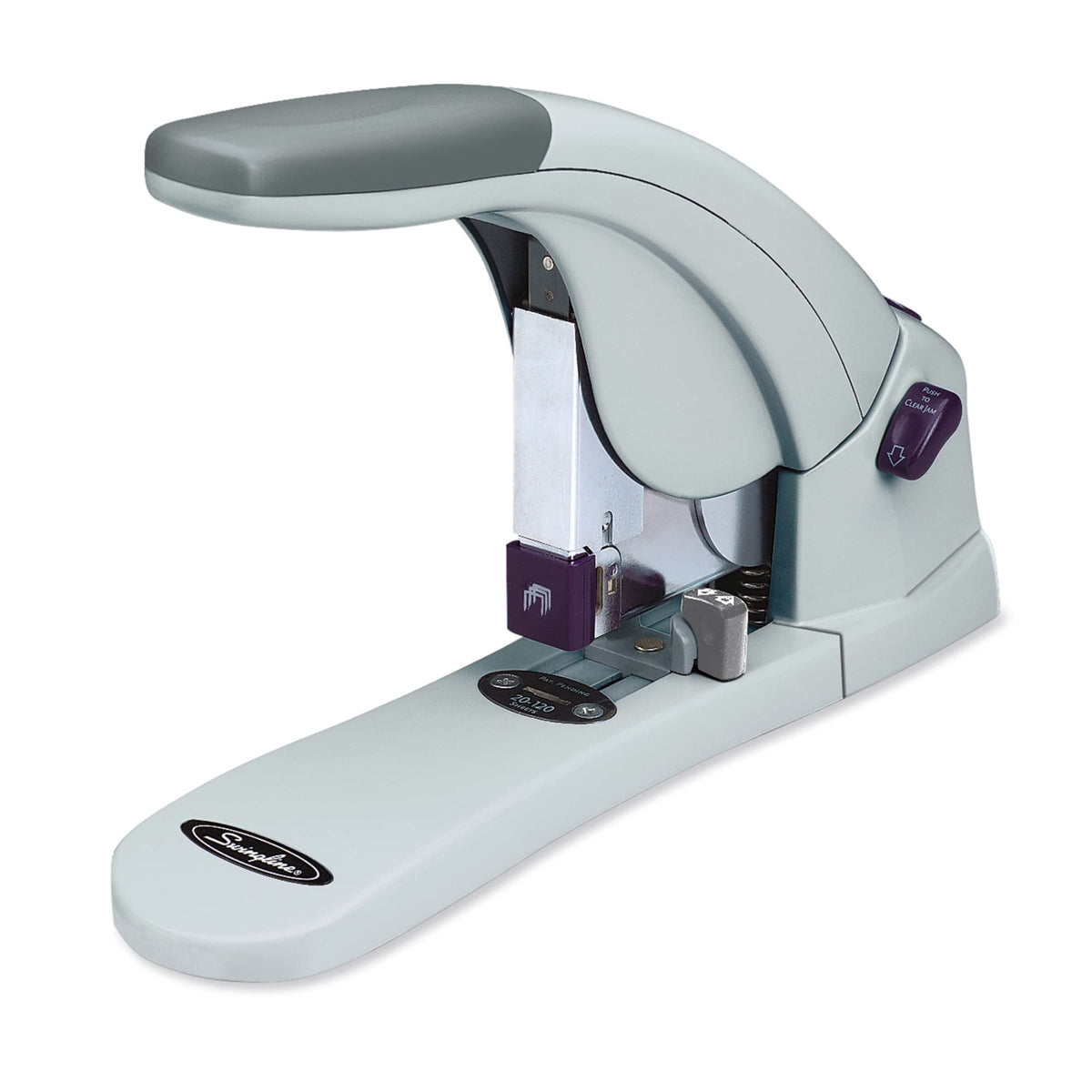Swingline Heavy Duty Stapler, 120 Sheet Capacity, LightTouch, Jam Free, Reduced Effort, Anti-Microbial, Metal, Gray (90010)