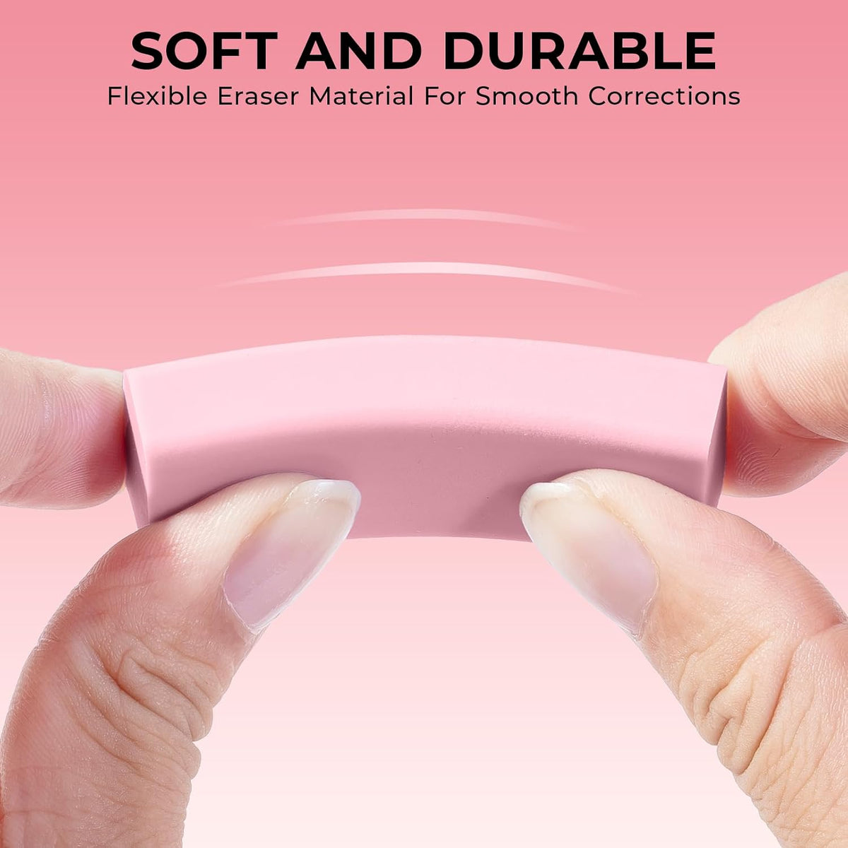 M&G 2+8 Retractable Erasers, Sliding Rubber Eraser Set, Pink Erasers